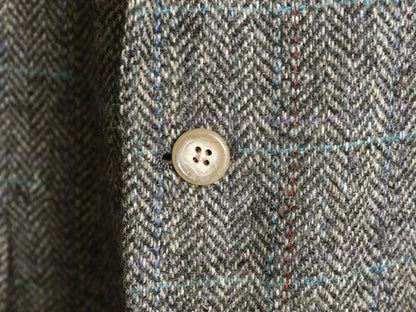 90s USA製 ポロ ラルフローレン ツイード テーラード ジャケット メンズ L 程 オールド ブレザー ウール ヘリンボーン ストライプ チェック