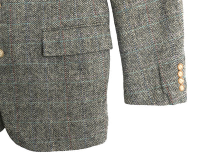 90s USA製 ポロ ラルフローレン ツイード テーラード ジャケット メンズ L 程 オールド ブレザー ウール ヘリンボーン ストライプ チェック