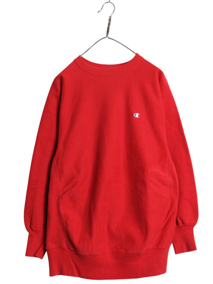 90s USA製 ★ チャンピオン リバースウィーブ スウェット メンズ XL / オールド トレーナー ワンポイント 目付き ヘビーウェイト レッド 