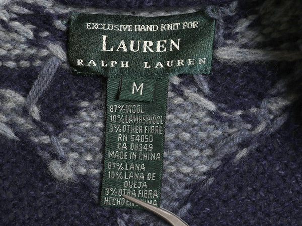 00s ローレン ラルフローレン ショールカラー ネイティブ ニット ガウン メンズ レディース M / ポロ カーディガン セーター ハンドメイド