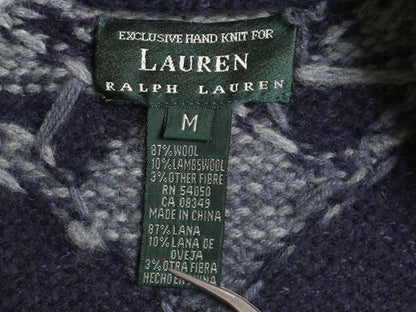 00s ローレン ラルフローレン ショールカラー ネイティブ ニット ガウン メンズ レディース M / ポロ カーディガン セーター ハンドメイド