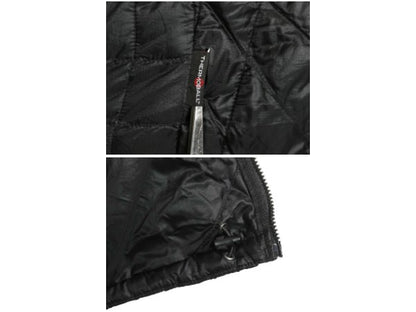 US企画 ノースフェイス 中綿 キルティング ナイロン ジャケット レディース XXL / フルジップ サーモボール ブルゾン 大きいサイズ 黒 企業