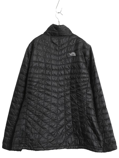 US企画 ノースフェイス 中綿 キルティング ナイロン ジャケット レディース XXL / フルジップ サーモボール ブルゾン 大きいサイズ 黒 企業