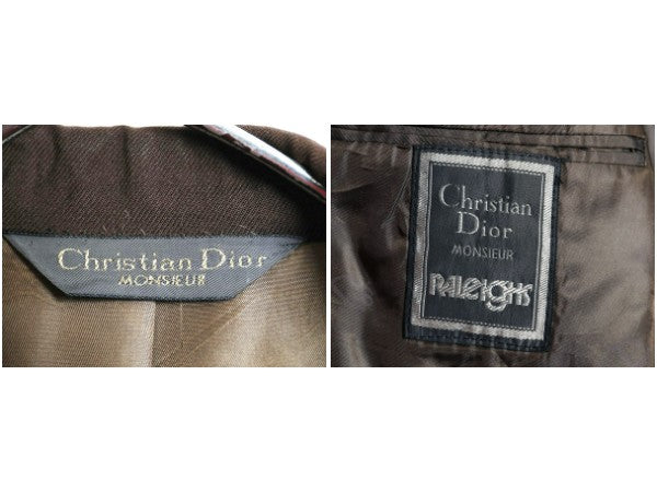 80s USA製 クリスチャン ディオール テーラード ジャケット メンズ M 程/ ヴィンテージ スーツ ブレザー サマー ウール きれいめ ブラウン