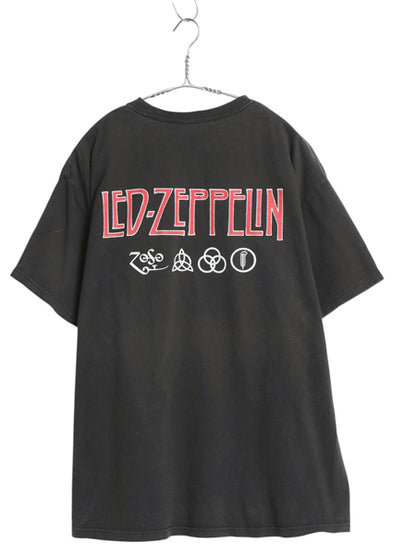  00s レッドツェッペリン 両面 プリント Tシャツ メンズ XL / 古着 オールド バンド ロック イラスト アート グラフィック 黒 大きいサイズ