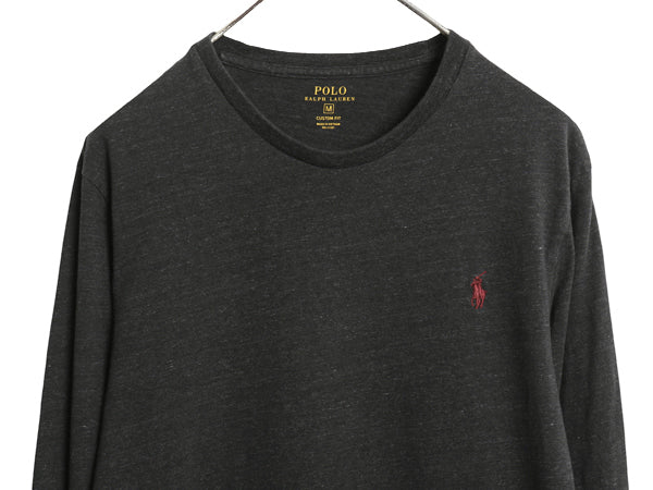ポロ ラルフローレン 長袖 Tシャツ メンズ M / ロンT ロングスリーブ コットン ワンポイント カットソー インナー シングルステッチ スリム
