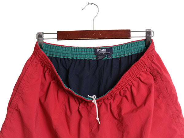 90s USA製 初期 ポロスポーツ ラルフローレン ナイロン ショートパンツ メンズ XL オールド ショーツ バギーズ タイプ 短パン 大きいサイズ