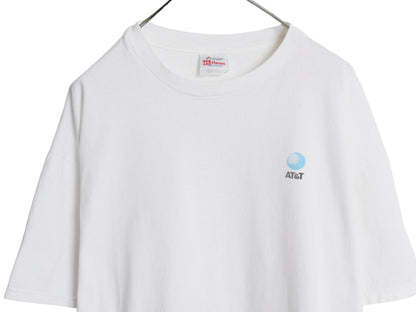 90s USA製 ★ AT&T イラスト プリント Tシャツ メンズ XL 古着 オールド 企業物 当時物 ロゴ グラフィック ヘビーウェイト 白 大きいサイズ