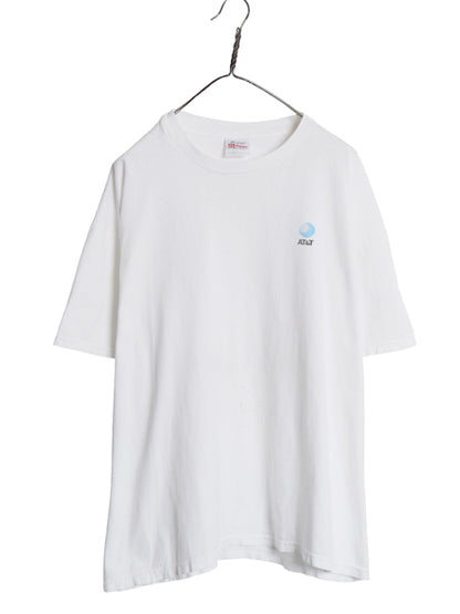 90s USA製 ★ AT&T イラスト プリント Tシャツ メンズ XL 古着 オールド 企業物 当時物 ロゴ グラフィック ヘビーウェイト 白 大きいサイズ