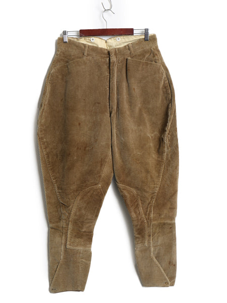 50s 60s イギリス製 ★ 太畝 コーデュロイ ジョッパーズ パンツ メンズ 32 27 / ヴィンテージ ハンティング ジョガー ライディング 乗馬 茶