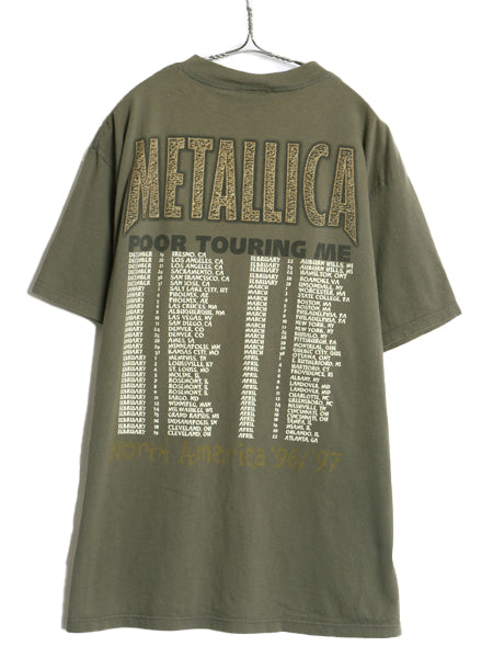 90s メタリカ ツアー プリント Tシャツ メンズ XL 古着 オールド 当時物 バンド ロック メタル 両面 グラフィック アート イラスト フォト