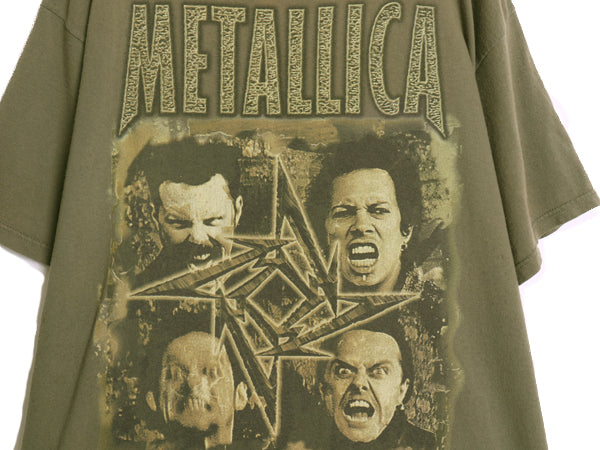 90s メタリカ ツアー プリント Tシャツ メンズ XL 古着 オールド 当時物 バンド ロック メタル 両面 グラフィック アート イラスト フォト