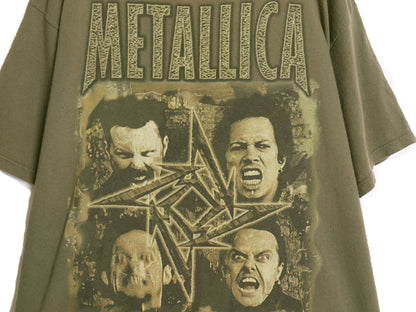 90s メタリカ ツアー プリント Tシャツ メンズ XL 古着 オールド 当時物 バンド ロック メタル 両面 グラフィック アート イラスト フォト