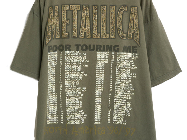 90s メタリカ ツアー プリント Tシャツ メンズ XL 古着 オールド 当時物 バンド ロック メタル 両面 グラフィック アート イラスト フォト