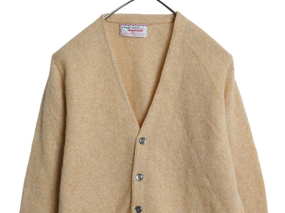 70s ★ マクレガー ニット カーディガン メンズ M 古着 ヴィンテージ シェットランド ウール セーター ポケット付き 前開き ベージュ 無地