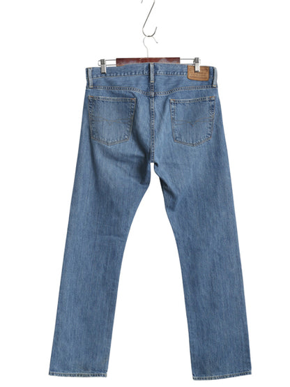 ポロ ラルフローレン デニム パンツ メンズ 実寸 35 32 古着 ヴィンテージ モデル ジーンズ ジーパン スリム ストレート 革パッチ シンプル