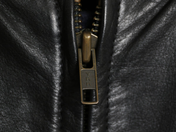 ポロジーンズ ラルフローレン ショールカラー 本革 レザー ジャケット レディース L メンズ M 革ジャン ファラオ ハーフ コート タイプ 黒