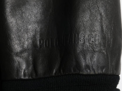 ポロジーンズ ラルフローレン ショールカラー 本革 レザー ジャケット レディース L メンズ M 革ジャン ファラオ ハーフ コート タイプ 黒