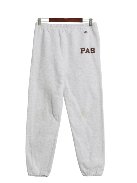 90s USA製 チャンピオン カレッジ プリント スウェット パンツ メンズ レディース M 古着 オールド トレーナー 裏起毛 ポケット付き 目付き