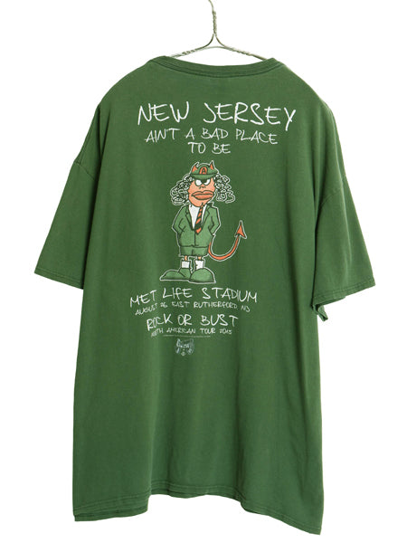 AC/DC 両面 ツアー プリント 半袖 Tシャツ メンズ 2XL / オフィシャル アート キャラクター イラスト バンド ロック 大きいサイズ グリーン