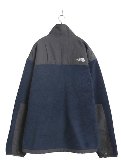 ノースフェイス デナリ ジャケット メンズ XL アウトドア フリース ナイロン ジャンパー フルジップ ブルゾン 大きいサイズ ツートン 紺 灰
