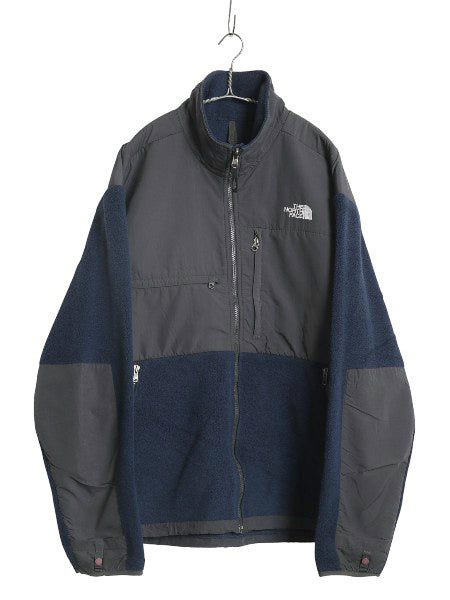 ノースフェイス デナリ ジャケット メンズ XL アウトドア フリース ナイロン ジャンパー フルジップ ブルゾン 大きいサイズ ツートン 紺 灰