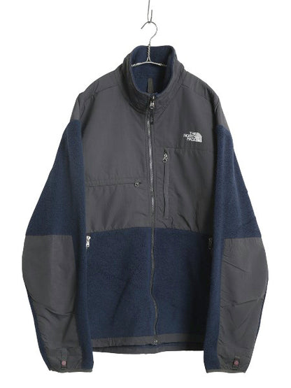 ノースフェイス デナリ ジャケット メンズ XL アウトドア フリース ナイロン ジャンパー フルジップ ブルゾン 大きいサイズ ツートン 紺 灰
