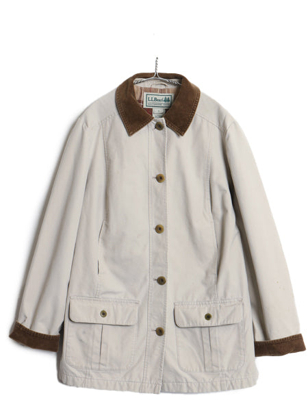 00s エルエルビーン ハンティング ジャケット レディース S 古着 オールド カバーオール ハーフ コート フランネル チェック ライナー付き