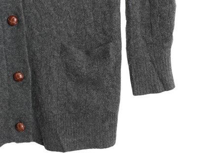ポロ ラルフローレン ショールカラー ニット カーディガン レディース M / 高級 100% カシミヤ セーター 前開き 羽織り 無地 ロング グレー