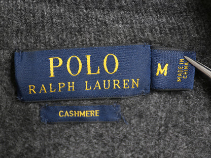 ポロ ラルフローレン ショールカラー ニット カーディガン レディース M / 高級 100% カシミヤ セーター 前開き 羽織り 無地 ロング グレー