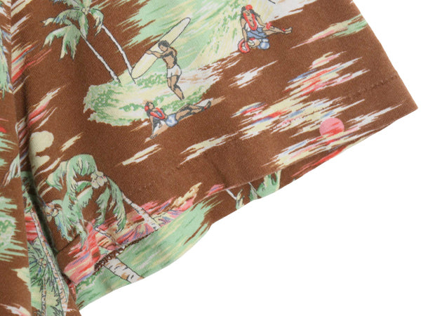 ポロ ラルフローレン アロハ 総柄 ポケット付き 半袖 Tシャツ メンズ XL ハワイアン サーフ シングルステッチ 大きいサイズ マルチカラー
