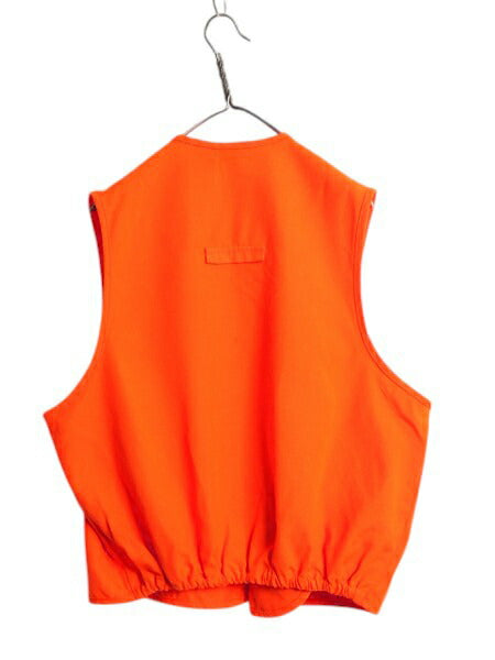 90s USA製 エルエルビーン ワーク ベスト メンズ L ~ XXL / 古着 オールド LLBEAN 重ね着 前開き ハンティング アウトドア オレンジ 無地