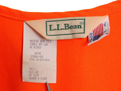 90s USA製 エルエルビーン ワーク ベスト メンズ L ~ XXL / 古着 オールド LLBEAN 重ね着 前開き ハンティング アウトドア オレンジ 無地