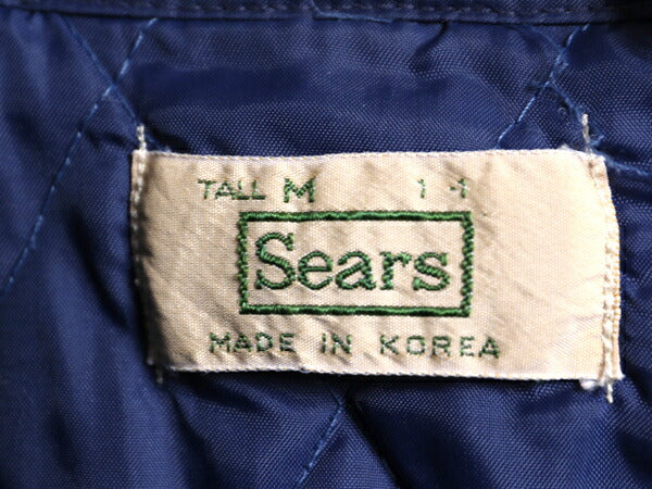 90s シアーズ チェック 長袖 フランネル シャツ メンズ M / 古着 オールド Sears 中綿 キルティング ライナー付き ジャケッット ネルシャツ
