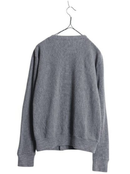 70s Sears Kings Road アクリル ニット カーディガン メンズ レディース M 灰 無地 ヴィンテージ シアーズ セーター 前開き 羽織り グレー