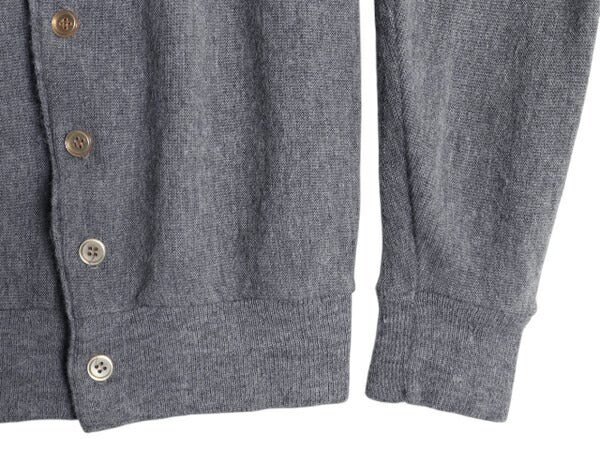 70s Sears Kings Road アクリル ニット カーディガン メンズ レディース M 灰 無地 ヴィンテージ シアーズ セーター 前開き 羽織り グレー