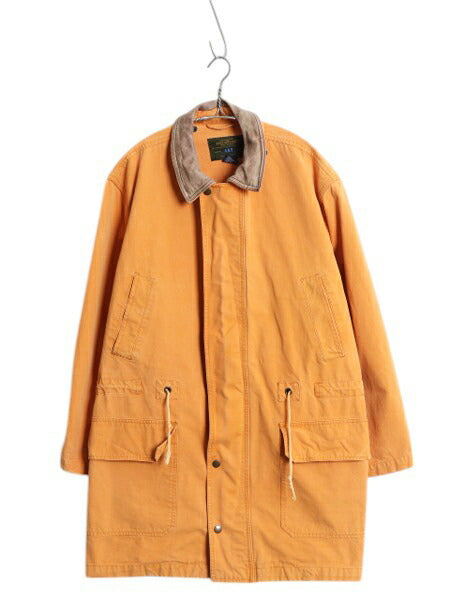 90s OLD GAP キャンバス ハンティング ジャケット メンズ M / オールド ギャップ カバーオール フィールド ハーフ コート 襟 本革 レザー