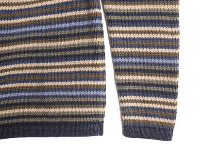 エルエルビーン ロールネック ボーダー ニット セーター メンズ S レディース M / 古着 アウトドア LLBean コットン LLビーン マルチカラー
