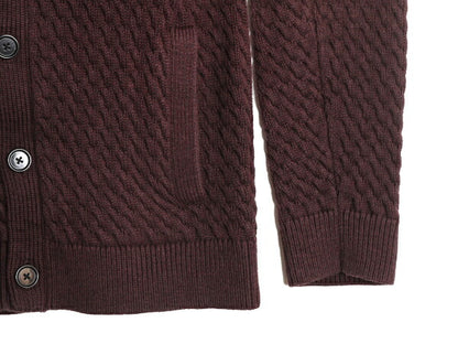 バナナリパブリック ショールカラー コットン ニット カーディガン メンズ XL / BANANA REPUBLIC ケーブル セーター ヘビーウェイト 無地