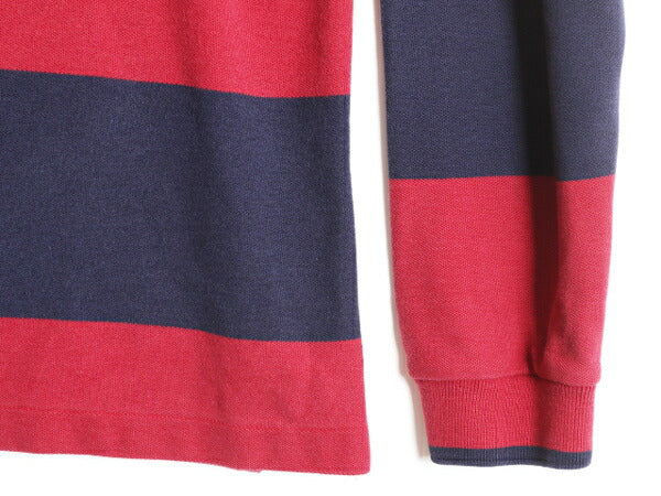 90s USA製 ランズエンド ボーダー 長袖 Tシャツ メンズ M / 古着 90年代 オールド LANDS END ハイネック ヘビーウェイト コットン 2トーン