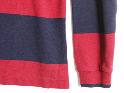 90s USA製 ランズエンド ボーダー 長袖 Tシャツ メンズ M / 古着 90年代 オールド LANDS END ハイネック ヘビーウェイト コットン 2トーン