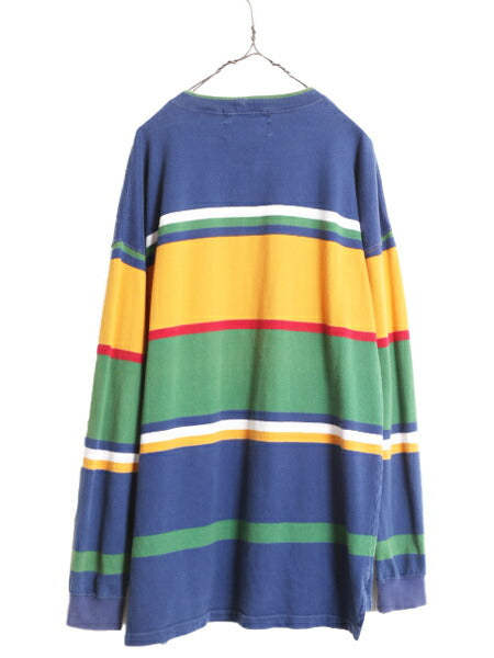 90s 00s エディーバウアー ボーダー 長袖 Tシャツ メンズ XL / 90年代 00年代 オールド Eddie Bauer ヘビーウェイト コットン 大きいサイズ