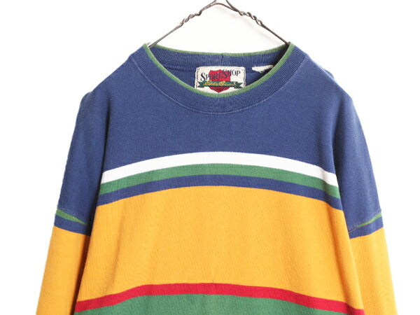90s 00s エディーバウアー ボーダー 長袖 Tシャツ メンズ XL / 90年代 00年代 オールド Eddie Bauer ヘビーウェイト コットン 大きいサイズ