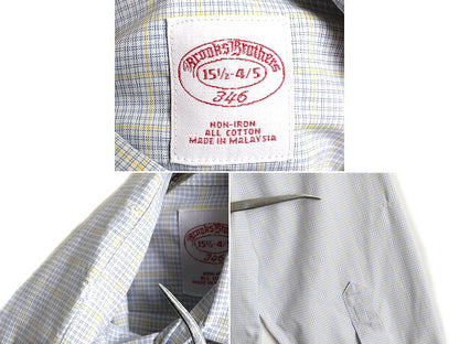 ■ ブルックスブラザーズ 346 チェック 長袖 ドレス シャツ メンズ L 程/ BROOKS BROTHERS 長袖シャツ ビジネス ノーアイロン ポケット付き