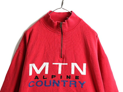 90s 大きいサイズ XL ■ OLD GAP ハイネック スウェット トレーナー ( メンズ ) 90年代 オールド ギャップ MTN ALPINE COUNTRY 裏起毛 赤