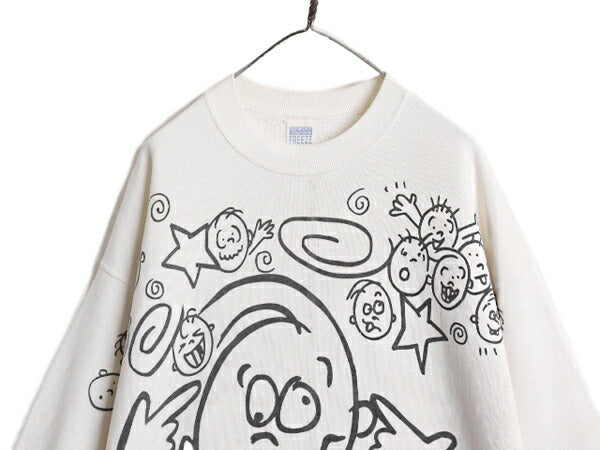 90s USA製 FREEZE キャラクター オーバー プリント スウェット メンズ XL 90年代 オールド イラスト グラフィック トレーナー 大きいサイズ