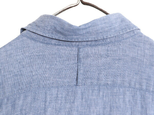 バナナリパブリック 100% リネン 長袖 シャツ メンズ XL / 古着 BANANA REPUBLIC ポケット付き 無地 大きいサイズ 高級 LINEN 麻 シンプル