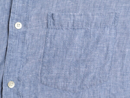 バナナリパブリック 100% リネン 長袖 シャツ メンズ XL / 古着 BANANA REPUBLIC ポケット付き 無地 大きいサイズ 高級 LINEN 麻 シンプル