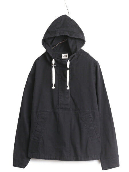 US企画 ノースフェイス コットン アノラック フード ジャケット レディース L / The North Face プルオーバー パーカー アウトドア 黒 薄手