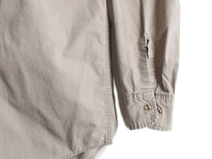 80s ■ カーハート コットン キャンバス 長袖 シャツ メンズ L 程/ 80s ビンテージ CARHARTT ワークシャツ 三角タグ マッキーノ べージュ